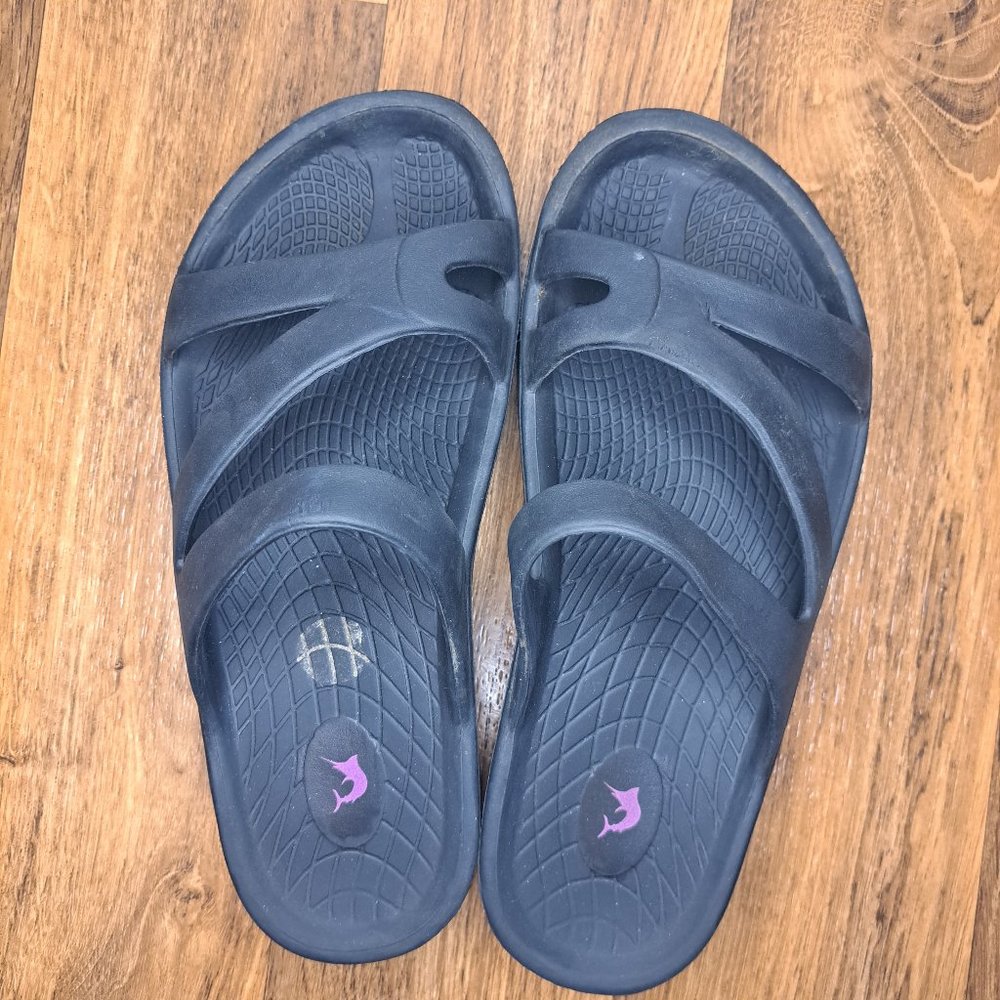 Reel Legends Black Slip-On Comfort Sandals Size 9 - Picture 5 of 7